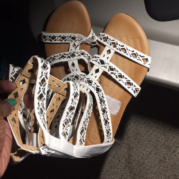 White glitter mid calf sandals - Picture 3 of 3